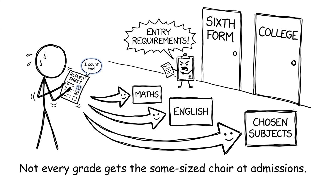 A GCSE Bengali grade finds its place in the admissions checklist