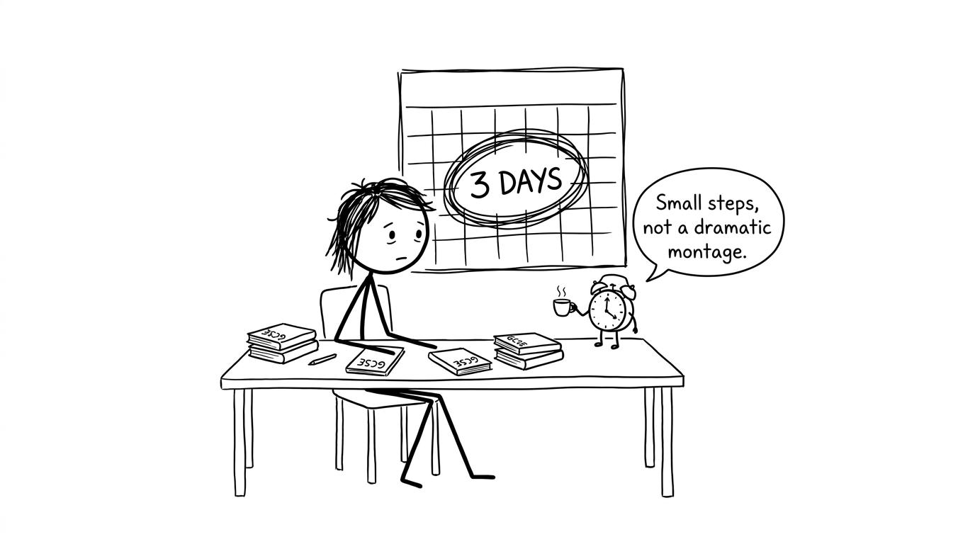 A calm three-day revision plan beats a dramatic montage