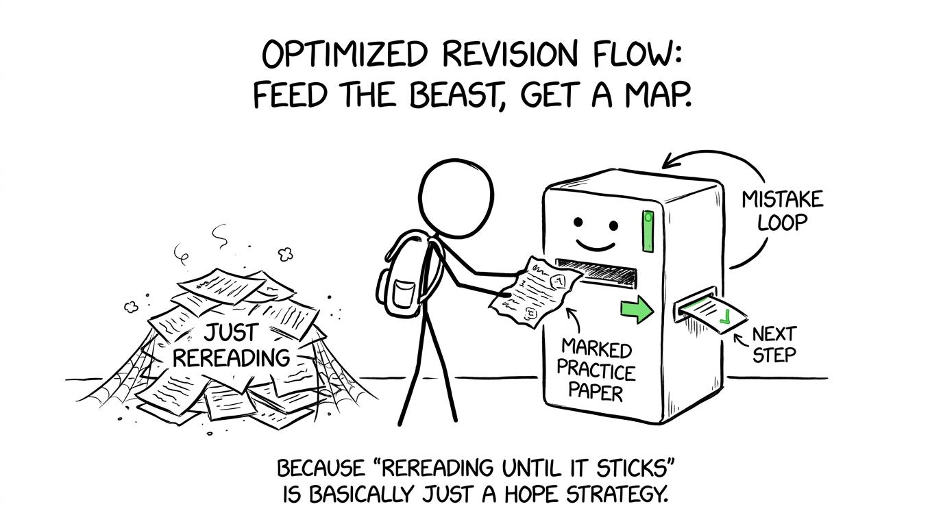 A revision machine turning mistakes into a clear next step