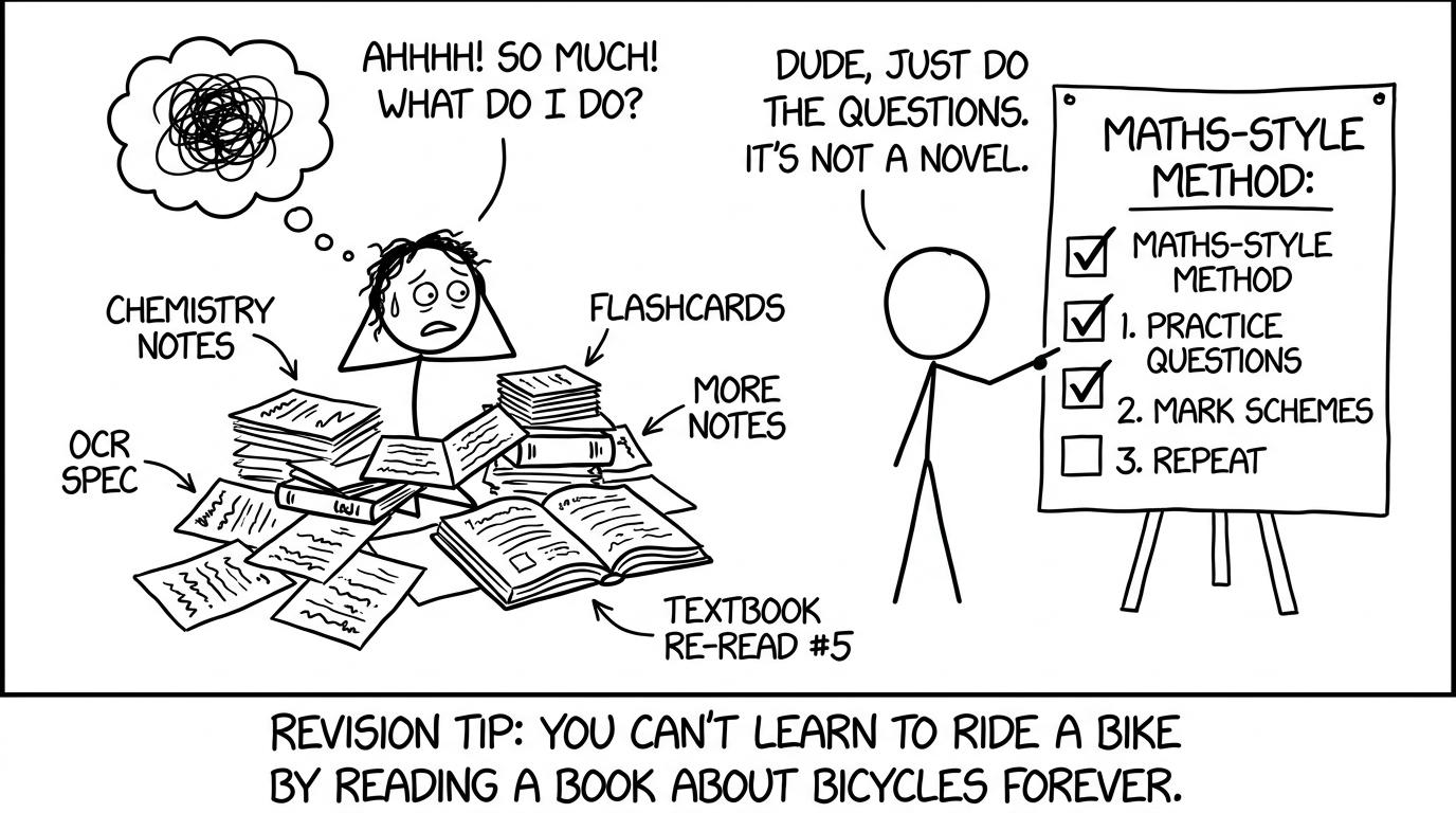A stressed student finds a calm checklist