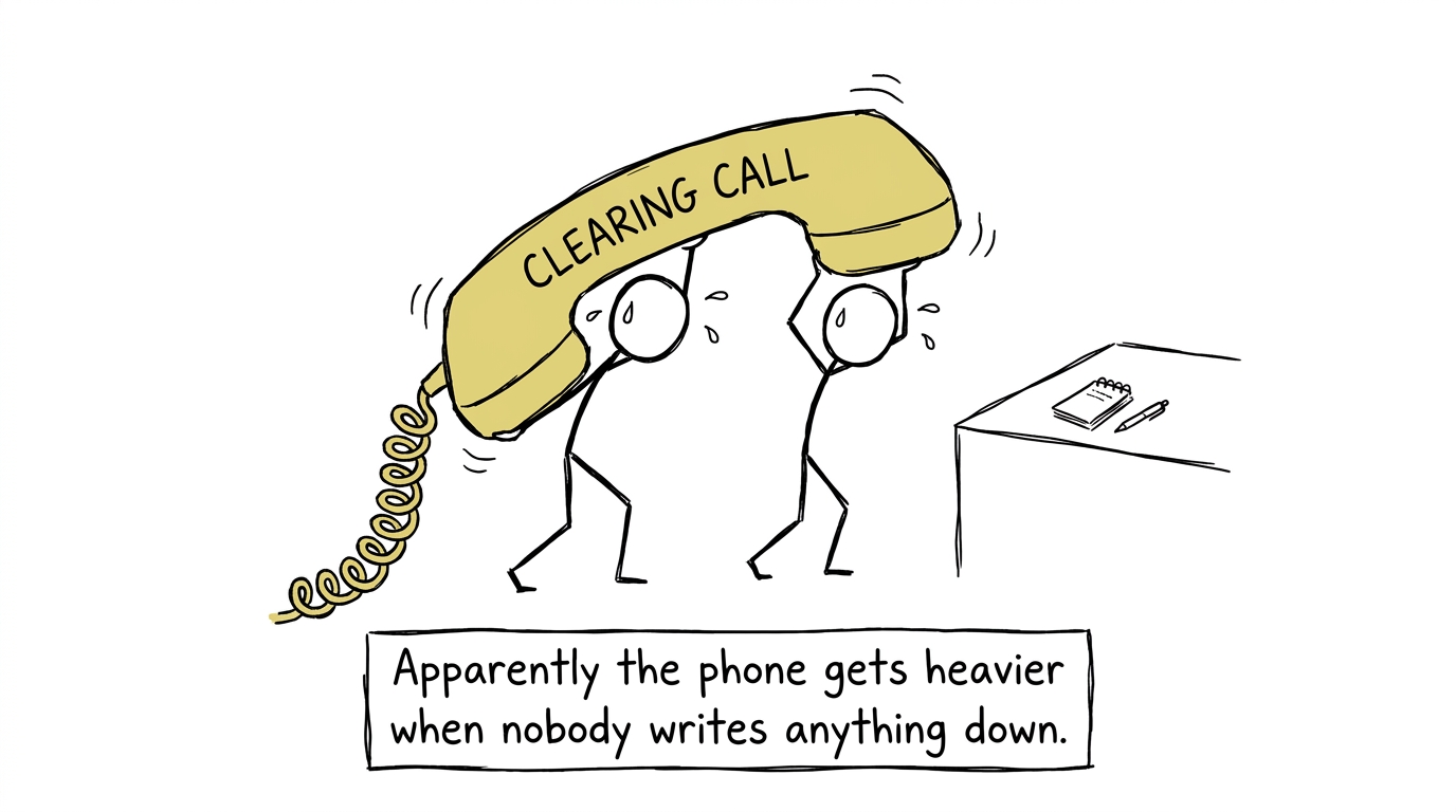 A student and parent discover that taking notes makes a Clearing call considerably lighter