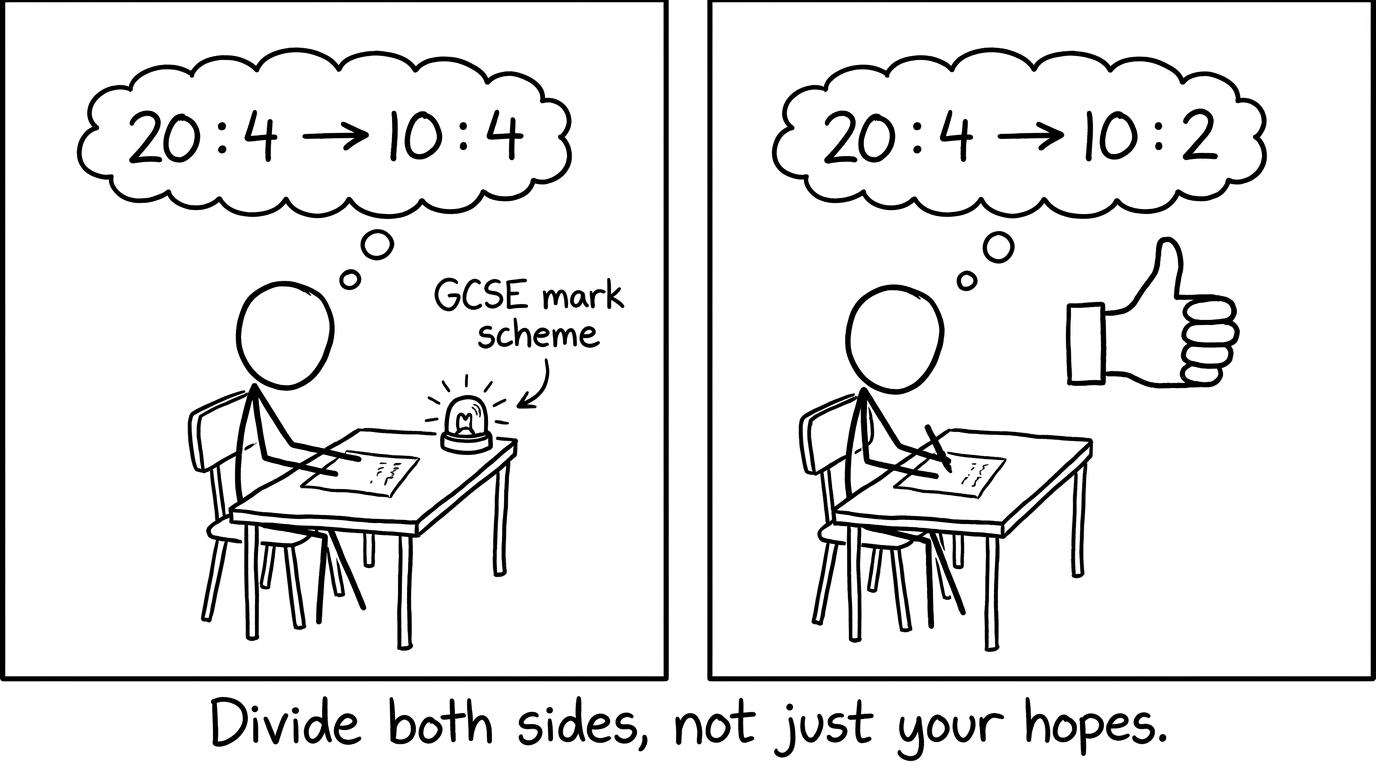 Divide both sides, not just your hopes