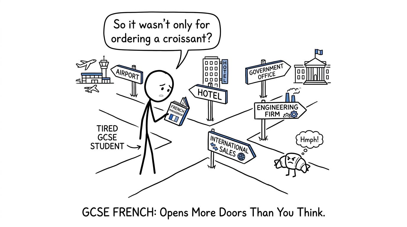 A student discovers that French can point towards several careers