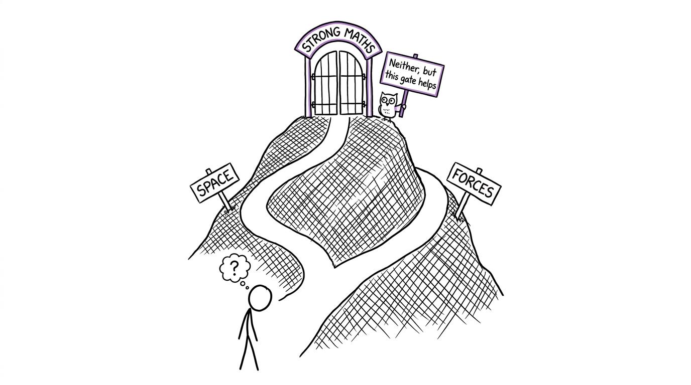 Two scientific paths meet at the strong maths gate