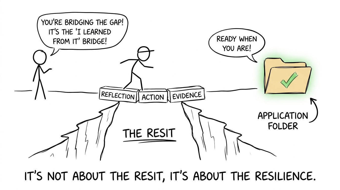 A student builds a bridge from reflection, action and evidence