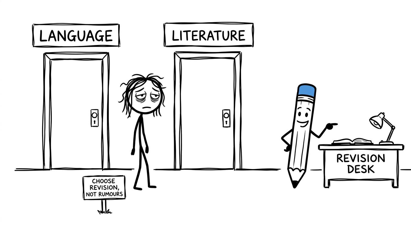 A student choosing revision over grade-boundary rumours