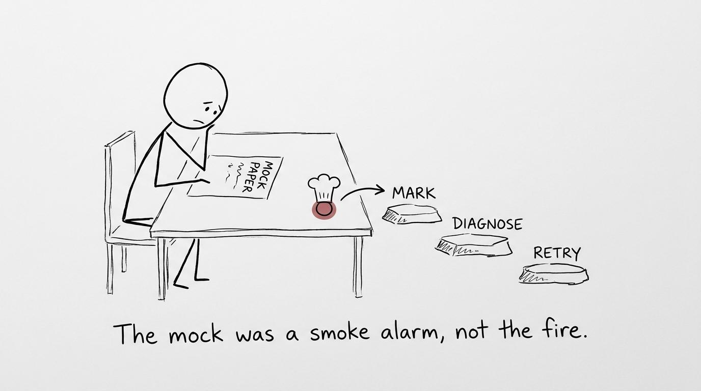 A mock paper acting as a warning rather than a verdict