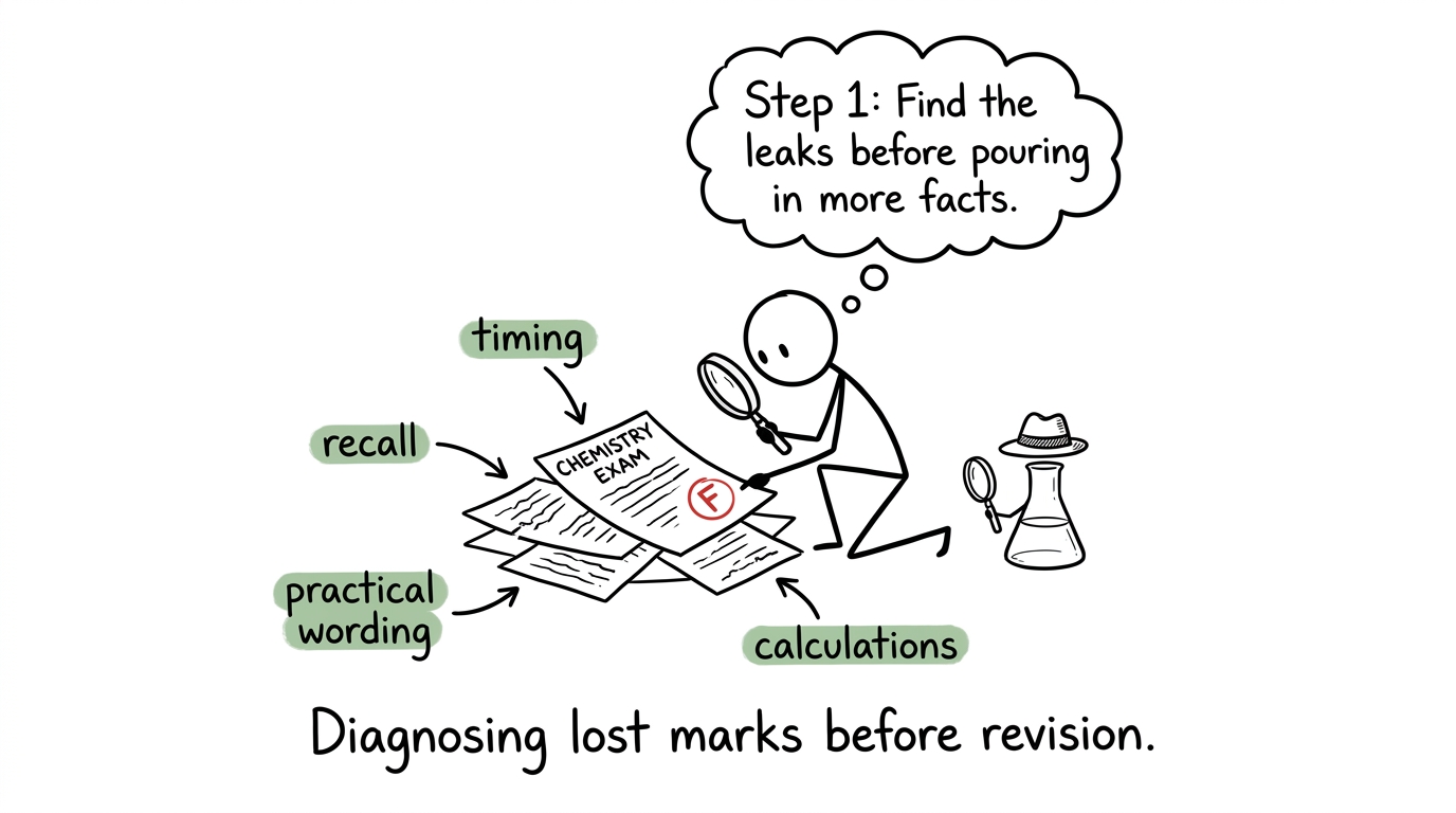 A chemistry revision detective investigates where marks disappeared