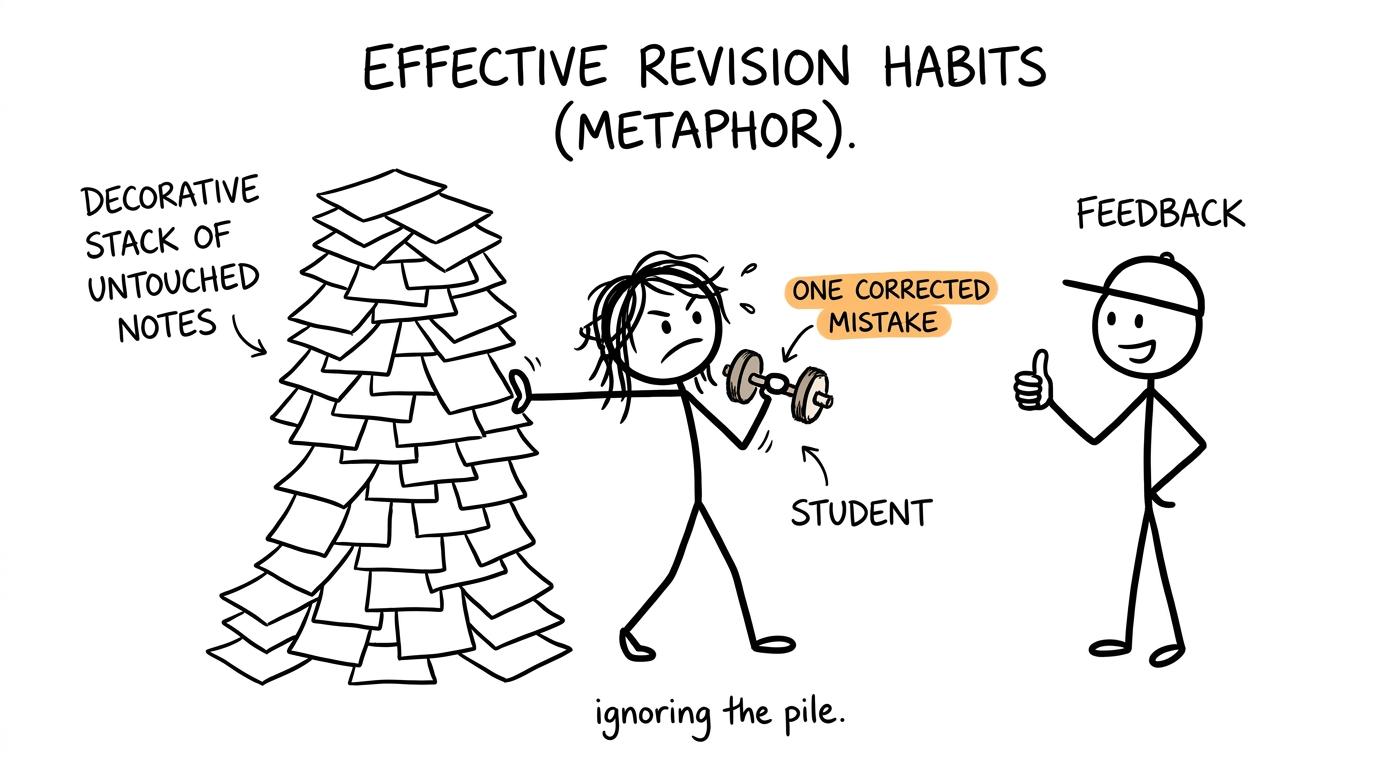 A student strengthens exam performance by correcting one mistake at a time