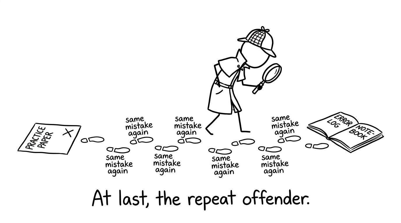 A student detective identifies the recurring mistake hiding in an error log