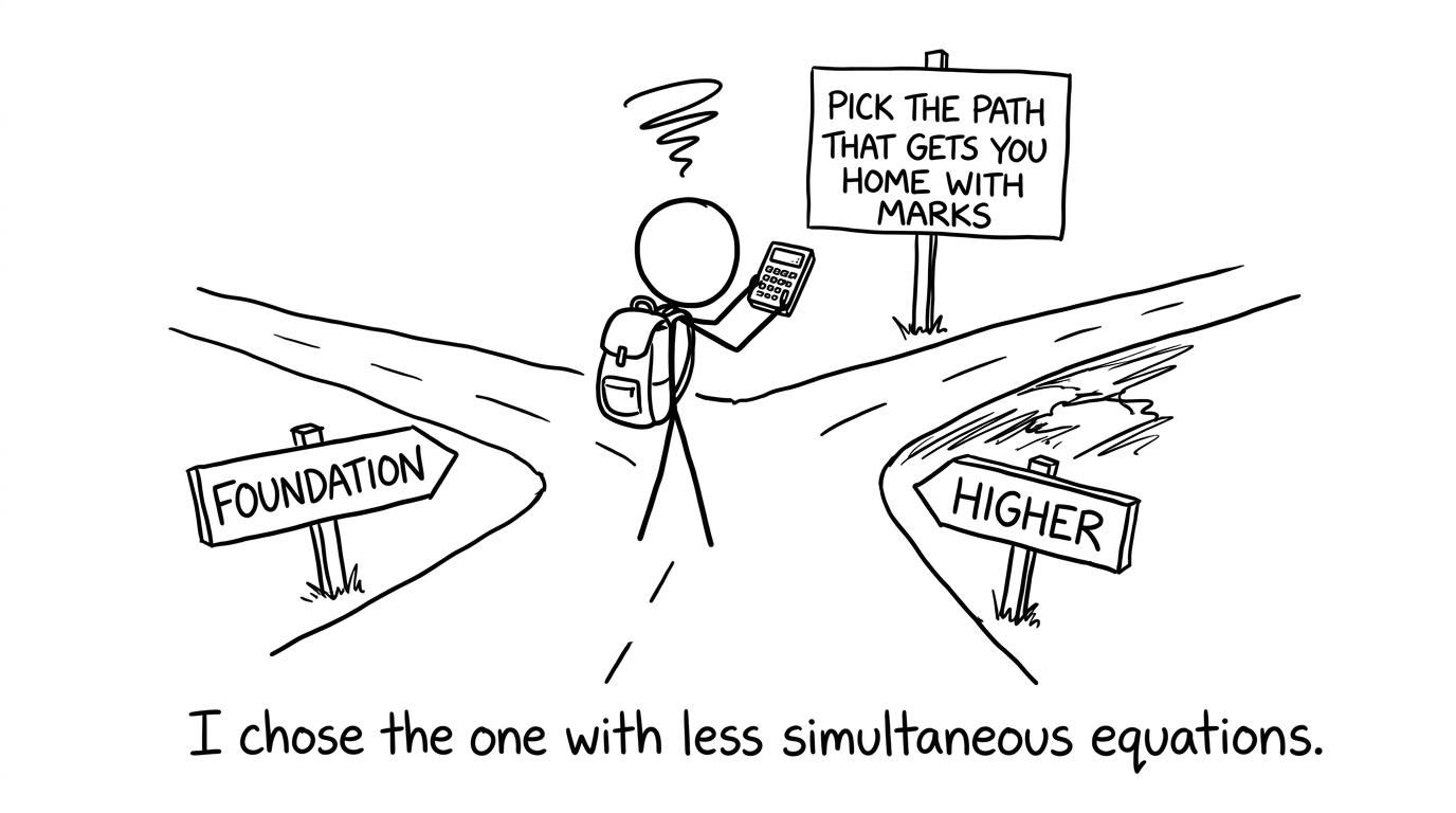 Student choosing between Foundation and Higher