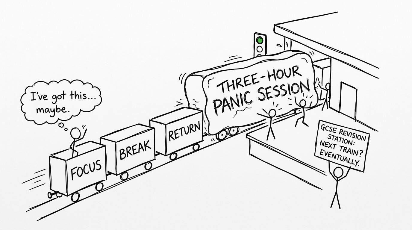 A sensible revision train leaving an enormous panic session behind at the station
