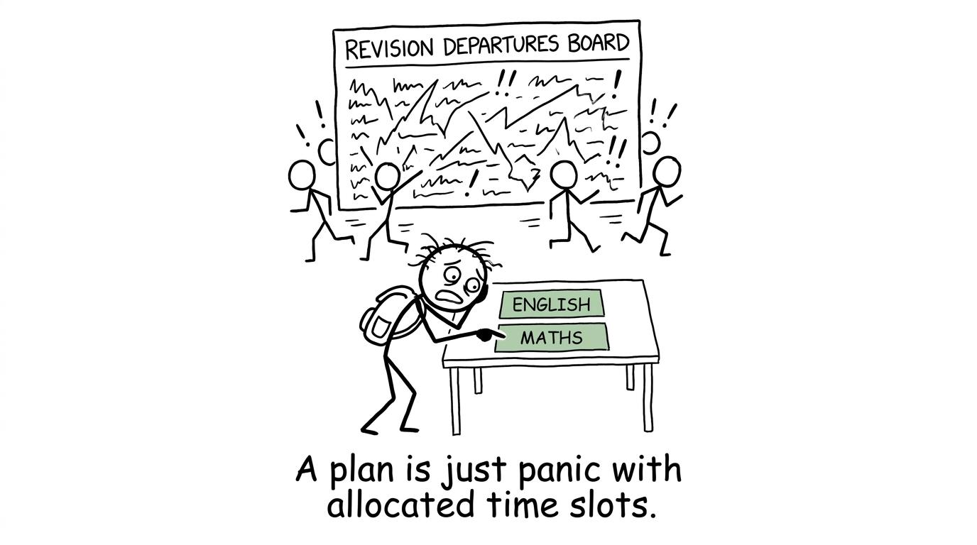 A revision timetable turning panic into allocated time slots