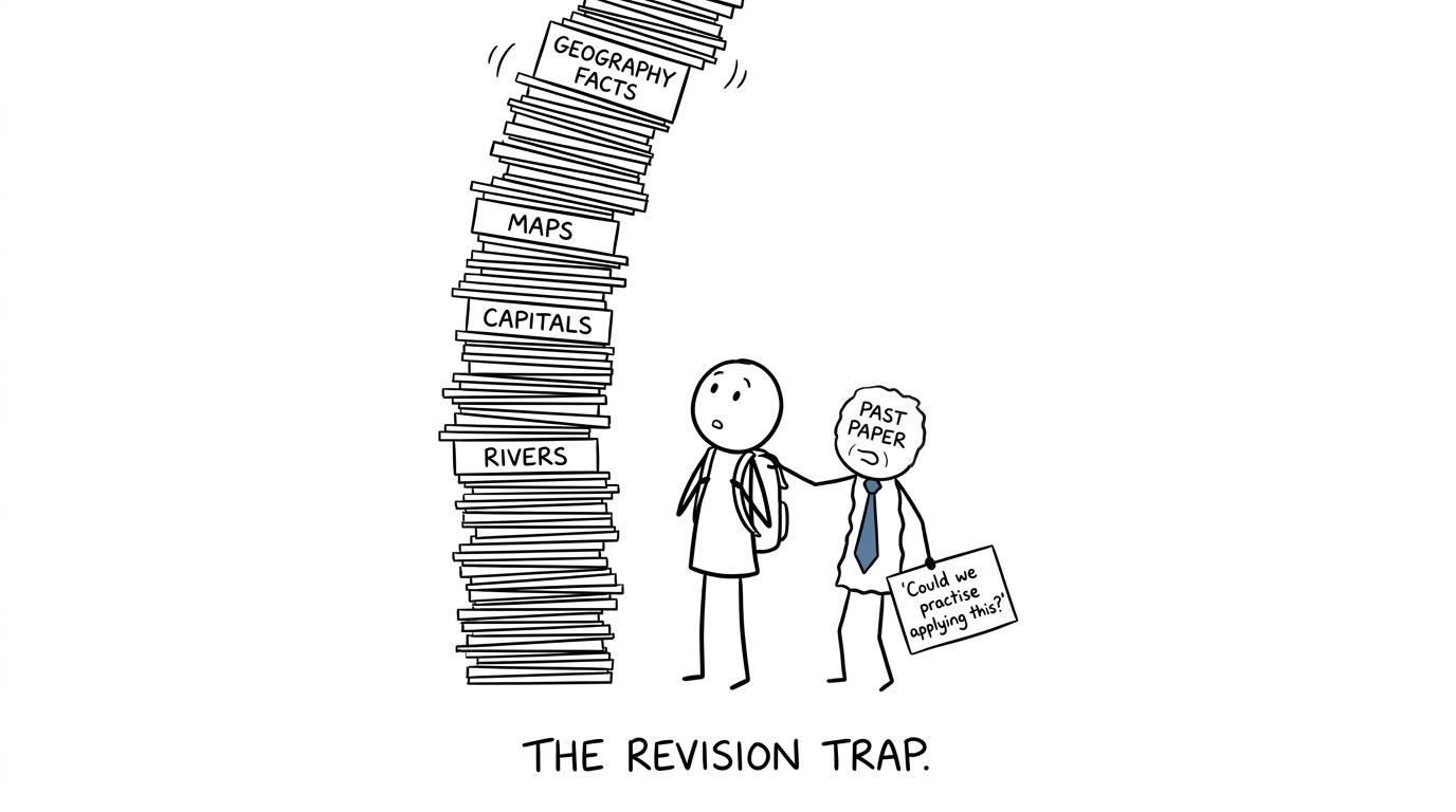 A tower of flashcards is reminded that application matters too