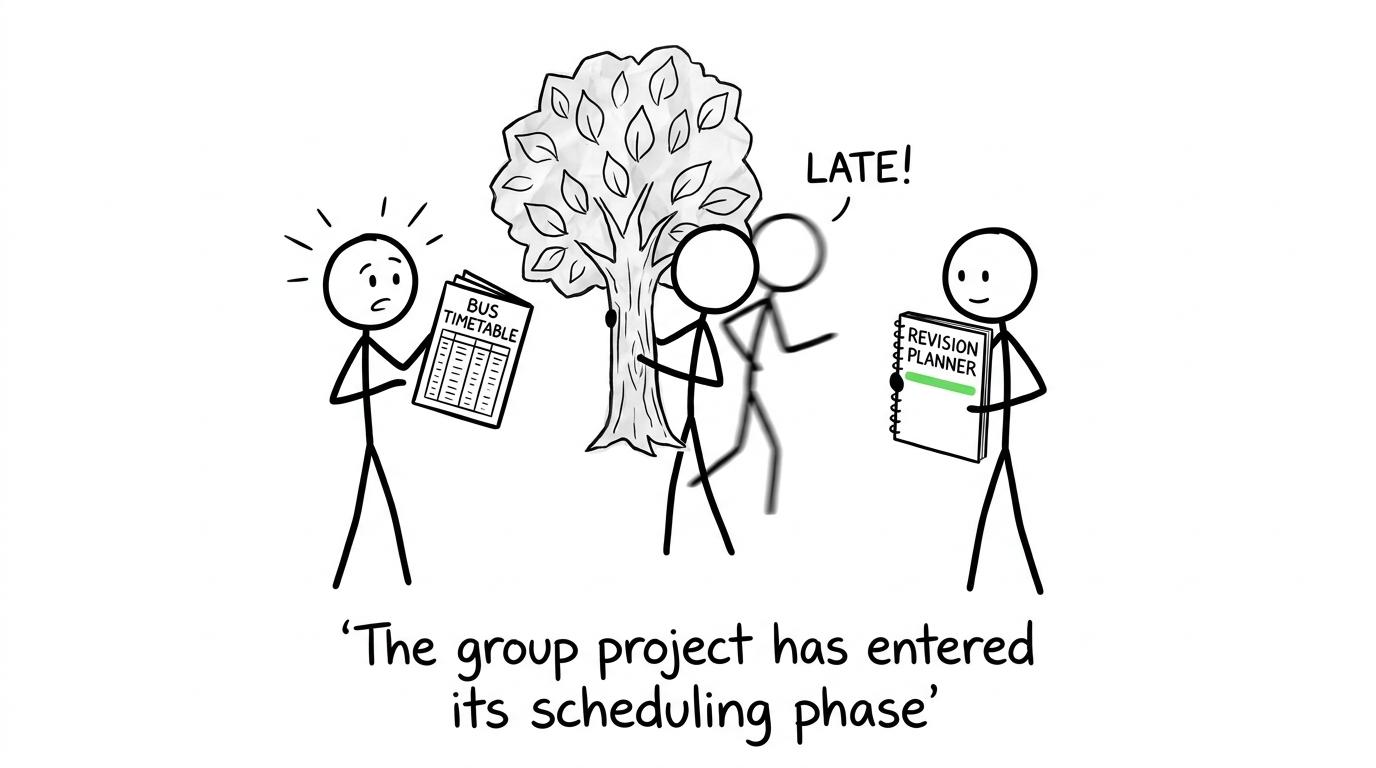 A GCSE Drama group enters the difficult scheduling phase of rehearsal