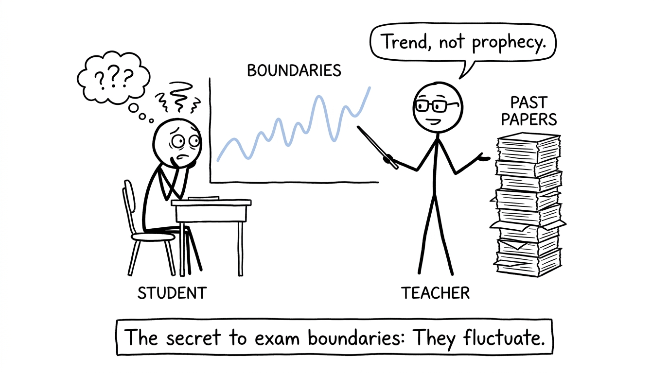 A student mistakes a grade-boundary trend for a prophecy