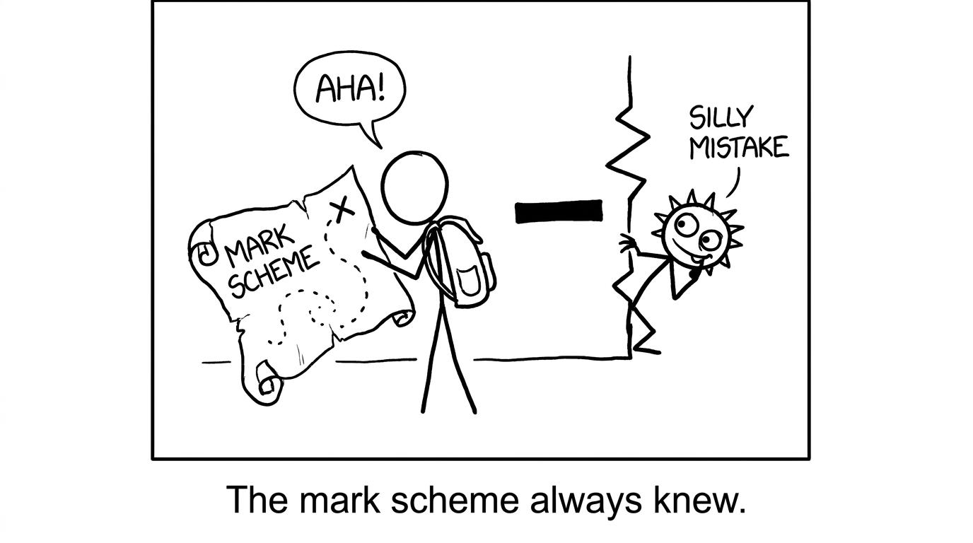Mark scheme as treasure map, silly mistake gremlin