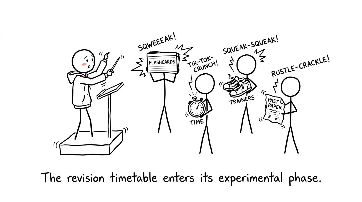 A student conducts an orchestra of revision tools