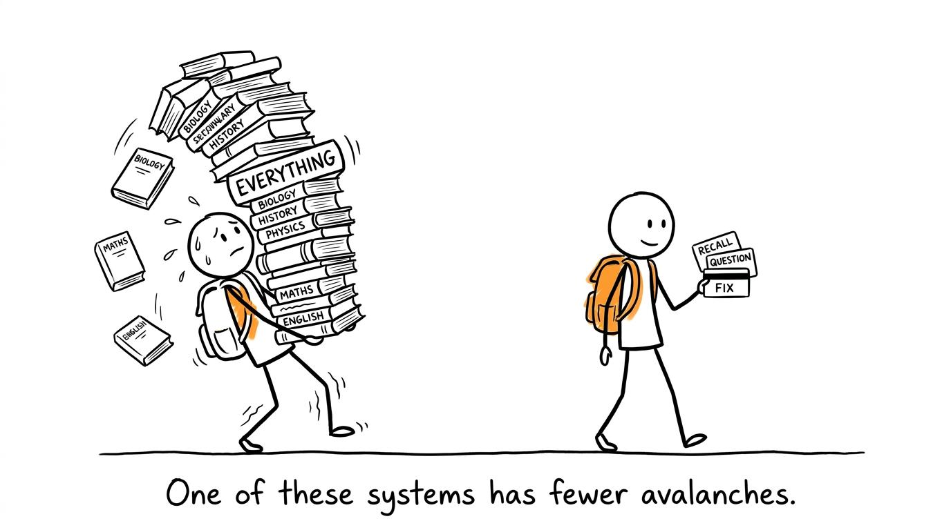 One focused revision system avoids a tower of unnecessary books