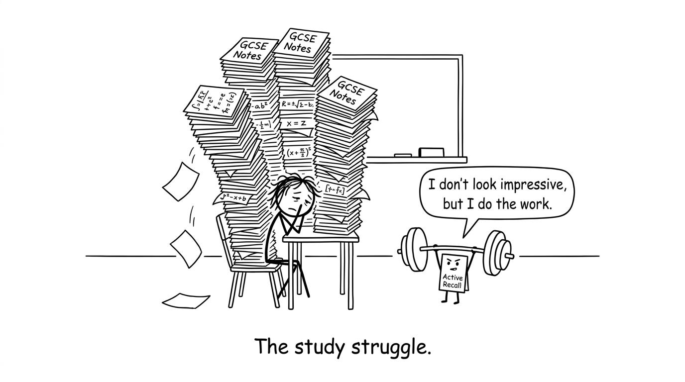 Student vs flashcard active recall