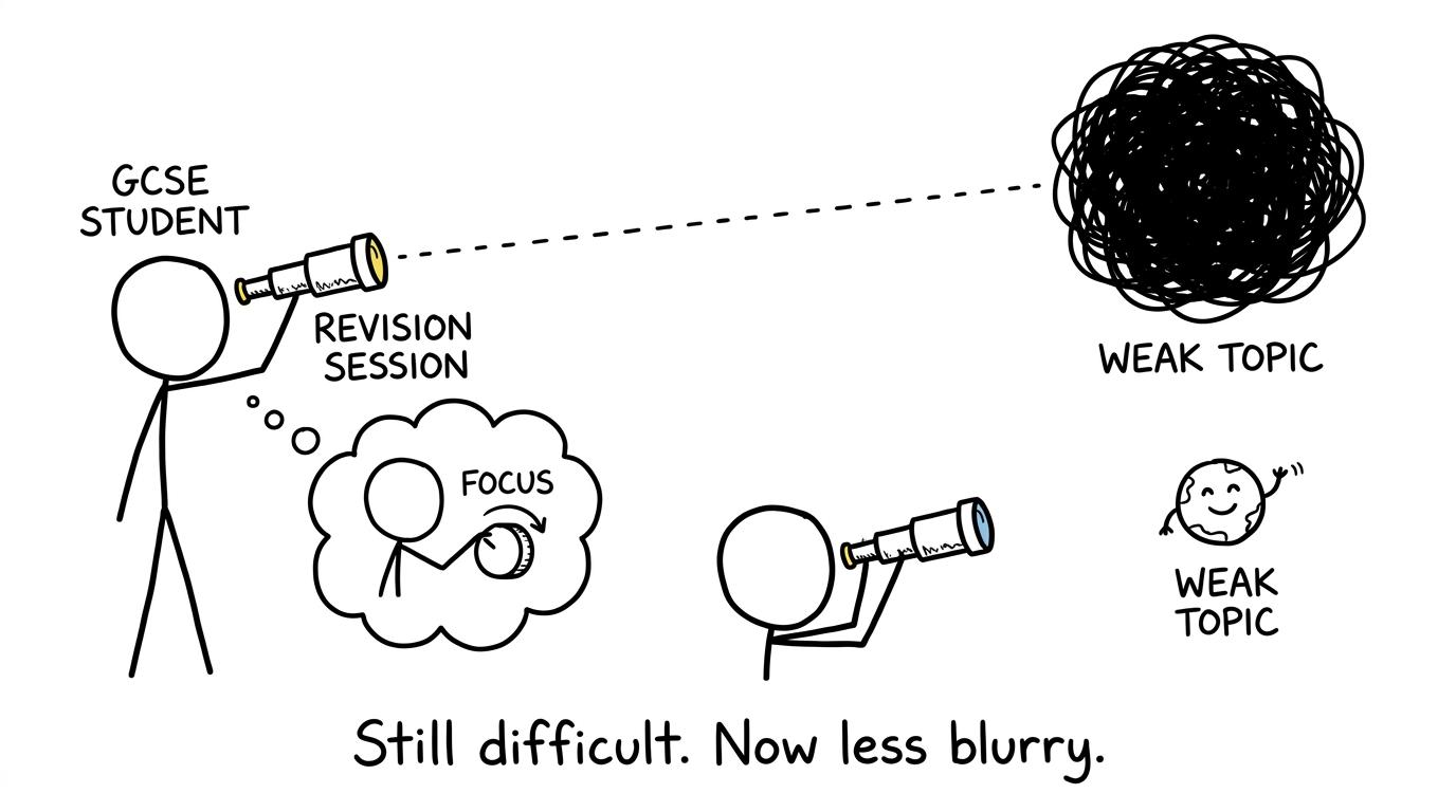 A telescope bringing a weak revision topic into focus