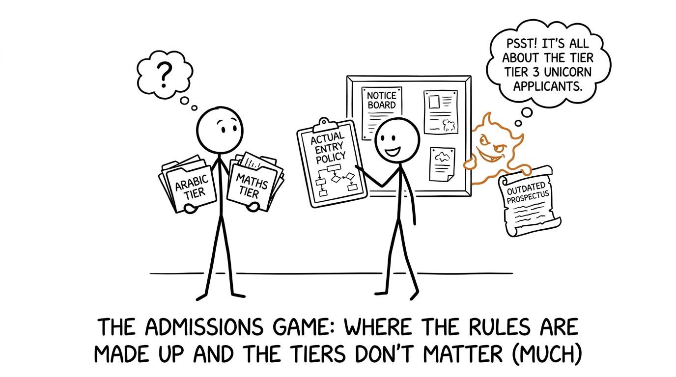 A rumour monster discovers that the current admissions policy is stronger evidence