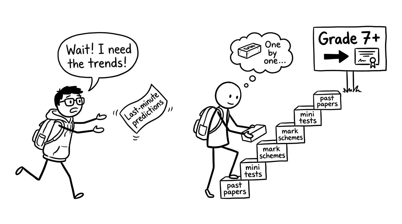 Two students: chasing predictions vs building with practice