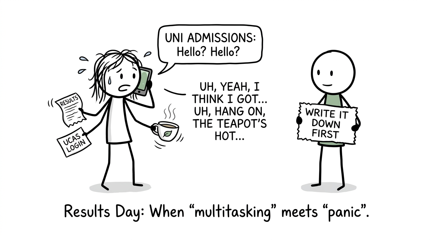 A prepared student calling a university during Clearing