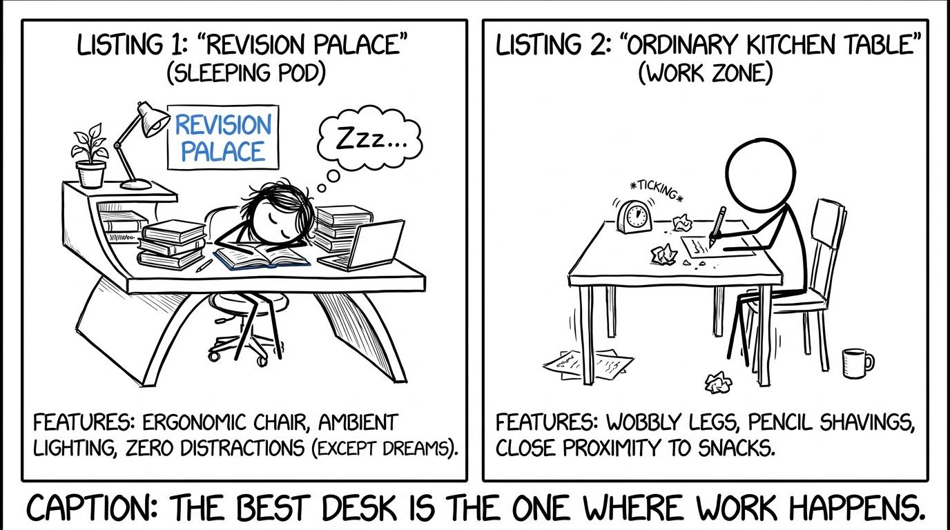 An ordinary kitchen table outperforms an unused revision palace