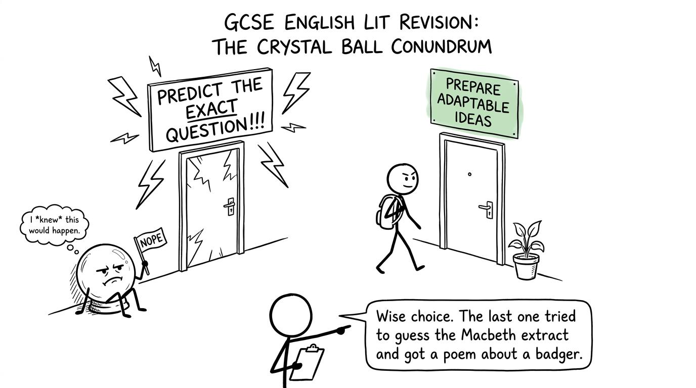 A student choosing adaptable preparation over predicting the exact exam question