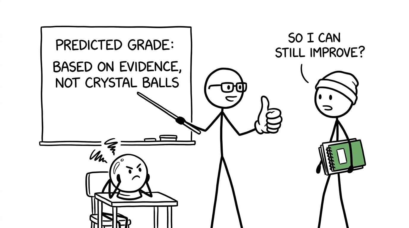 A crystal ball learns that predicted grades come from evidence