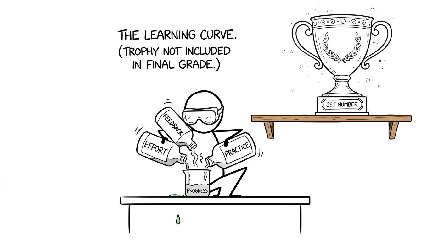 Revision effort and feedback poured into a progress beaker