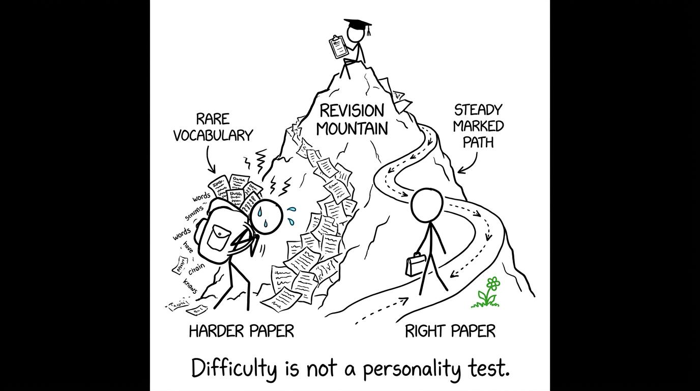 Two students learn that choosing the right paper matters more than choosing the harder one