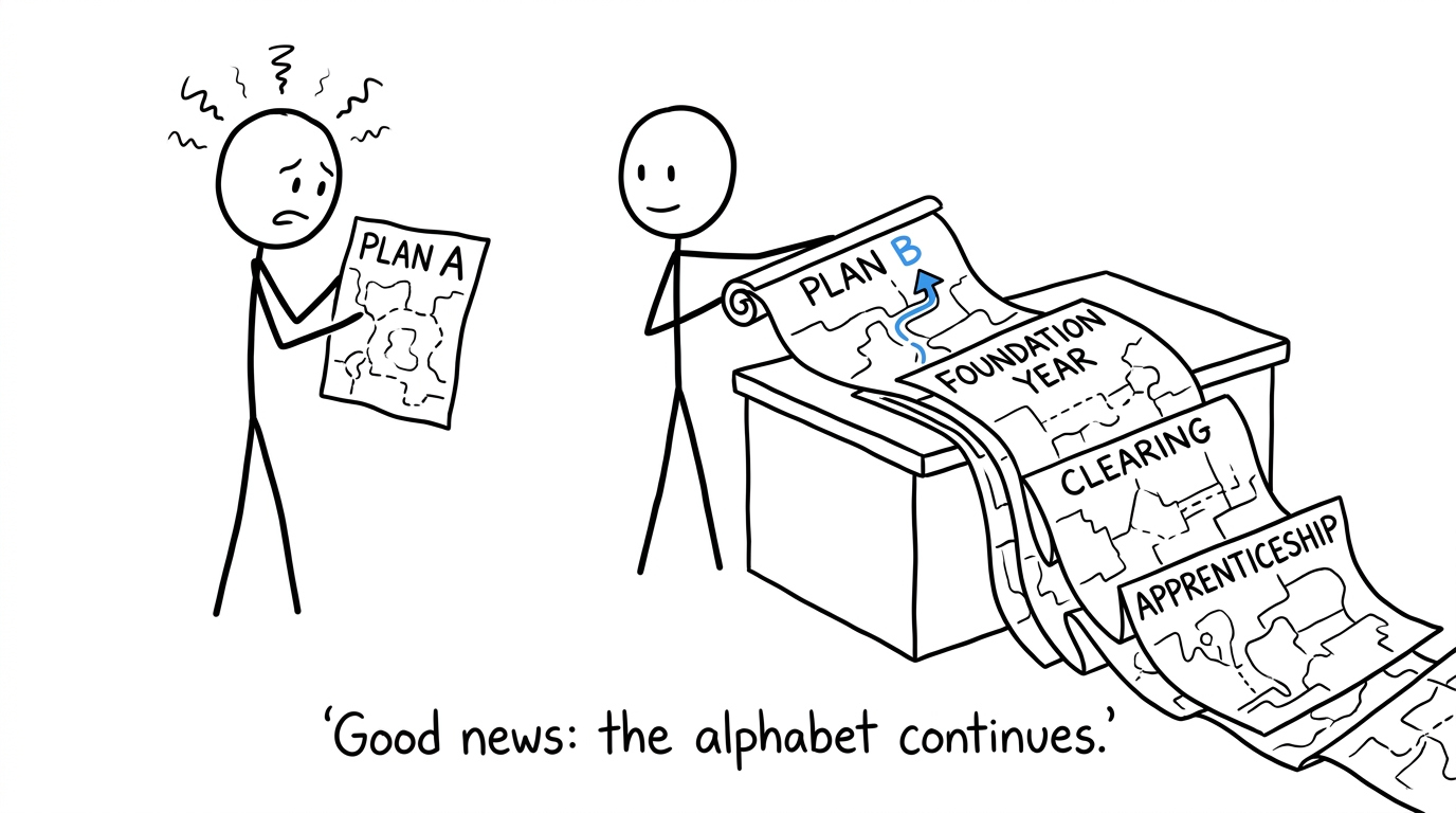 A reassuring pile of alternative plans after results day