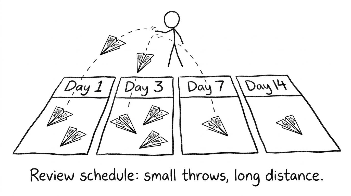 Revision schedule paper aeroplanes on calendar