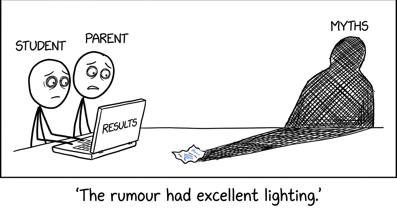 A student discovers that results-day rumours look larger than they are