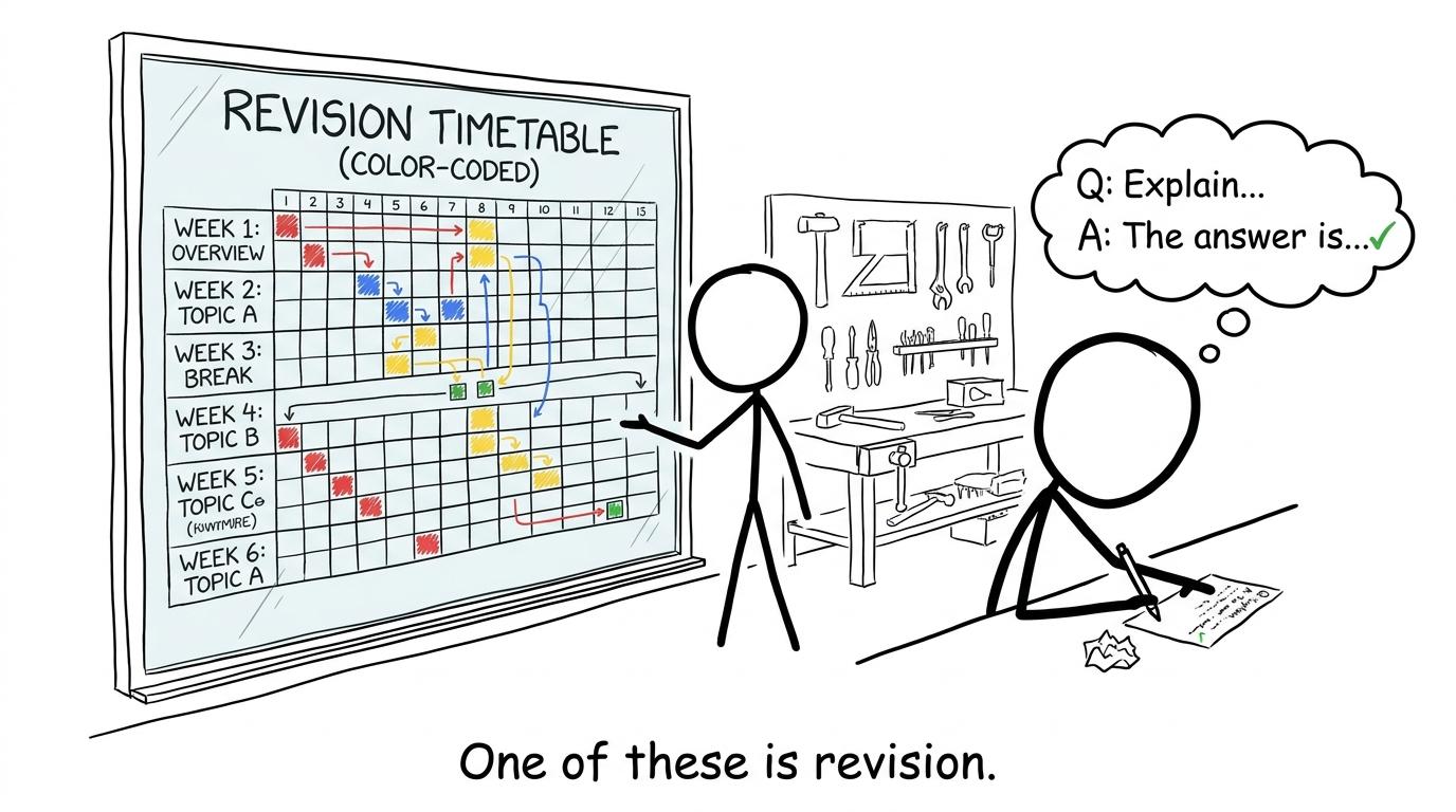 A beautiful timetable competes with an actual practice question