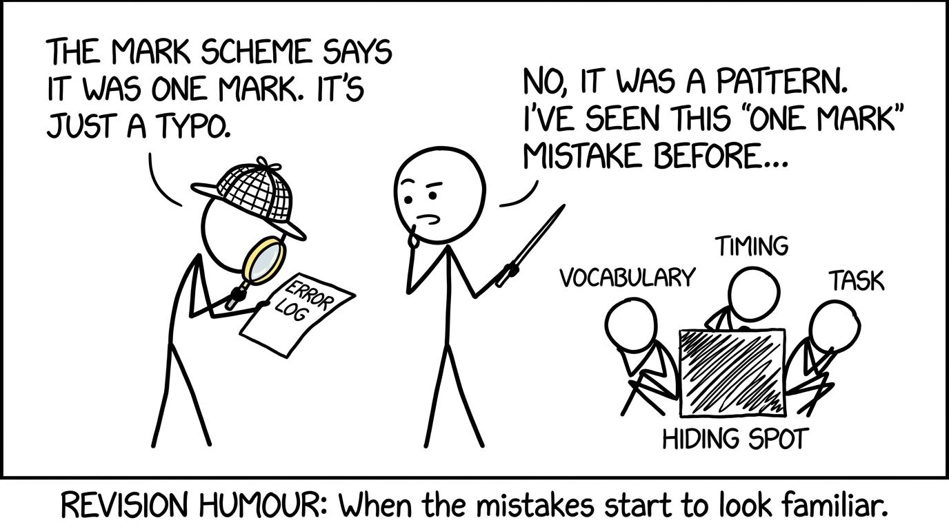 A revision detective investigating vocabulary, timing and task errors