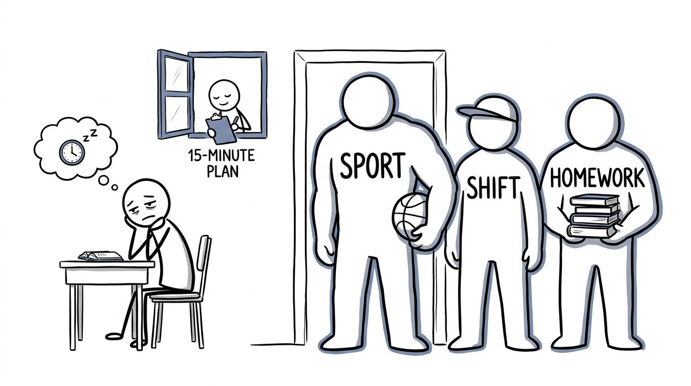 A busy student finds room for a small revision plan