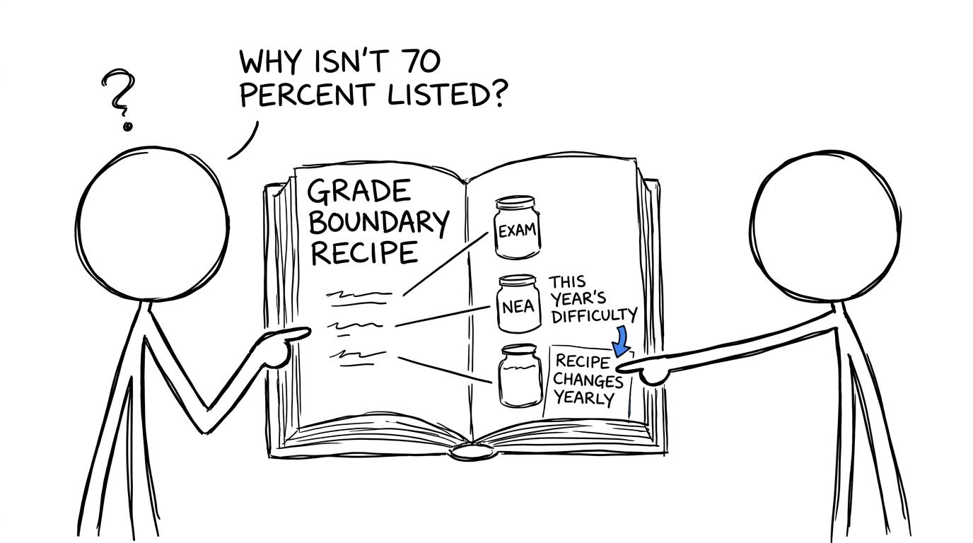 Students discover that the grade-boundary recipe changes