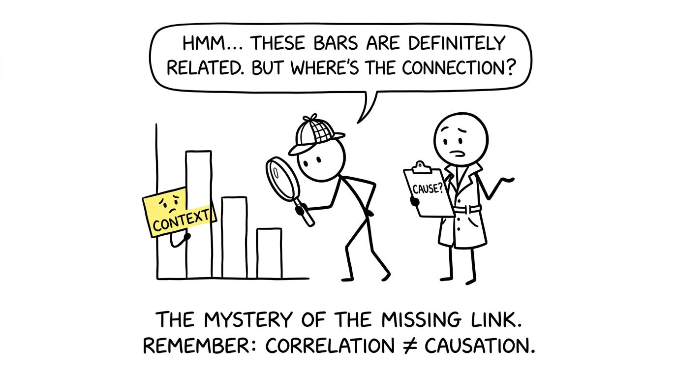 A student detective discovering that a chart has hidden its context