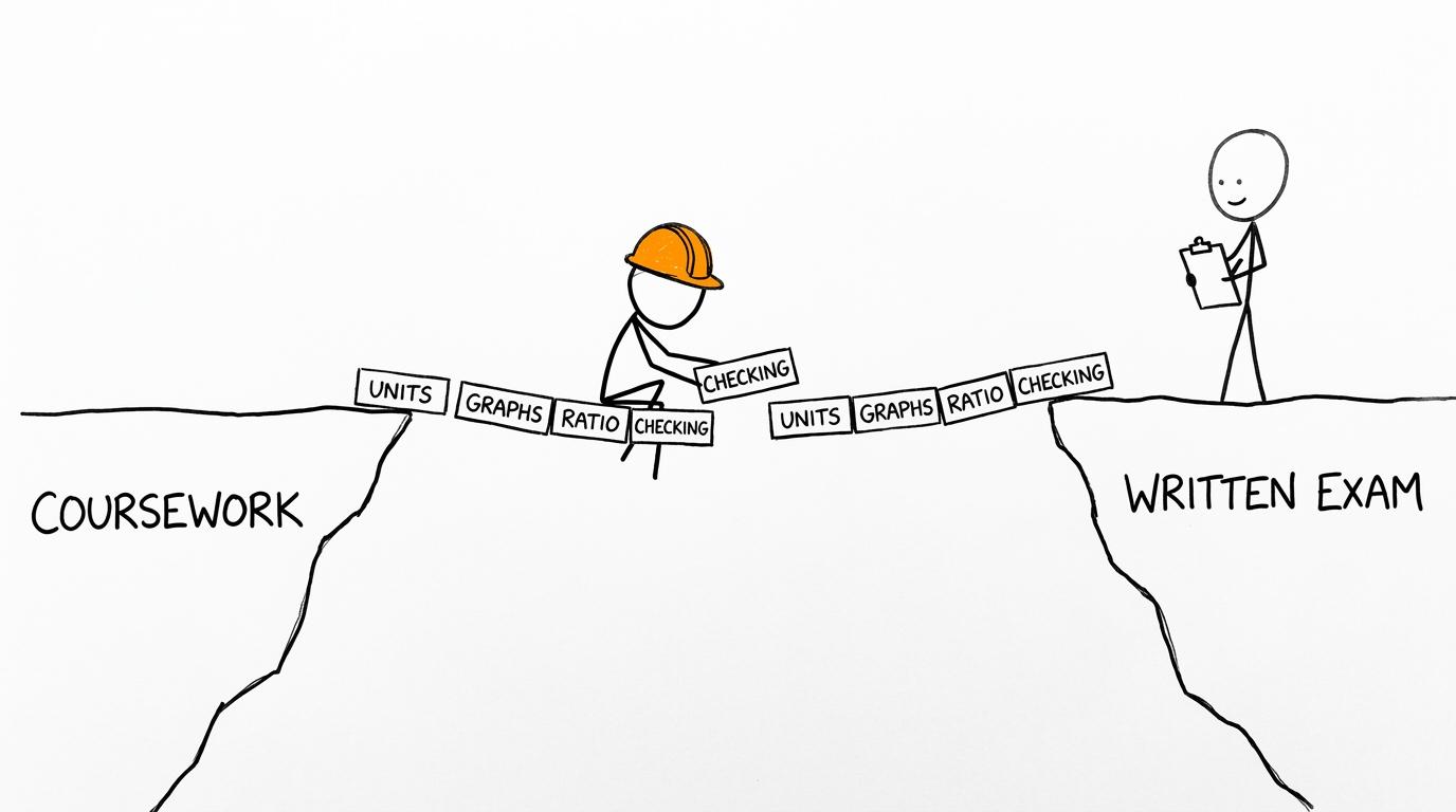 An engineering student builds a revision bridge between coursework and the written exam