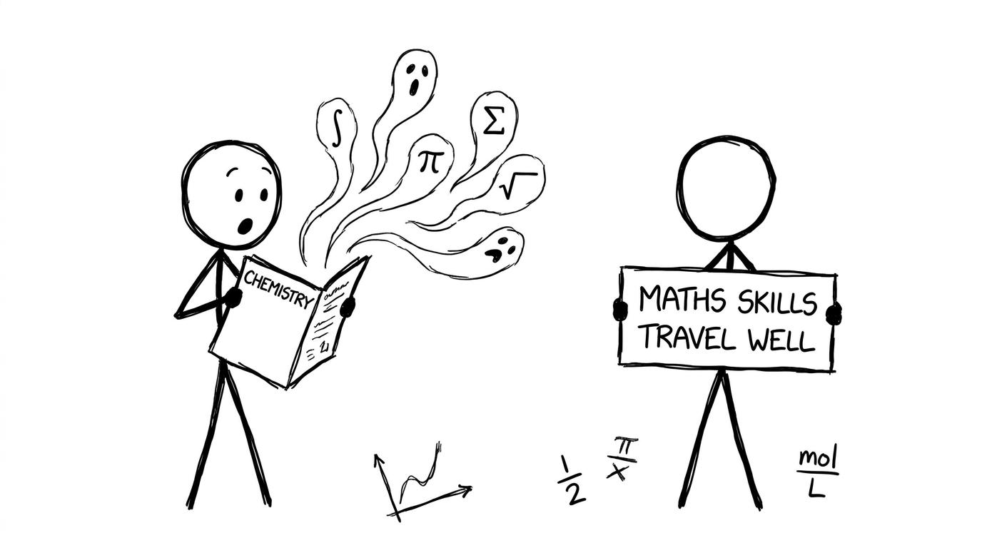 When “Chemistry” opens and maths floats out