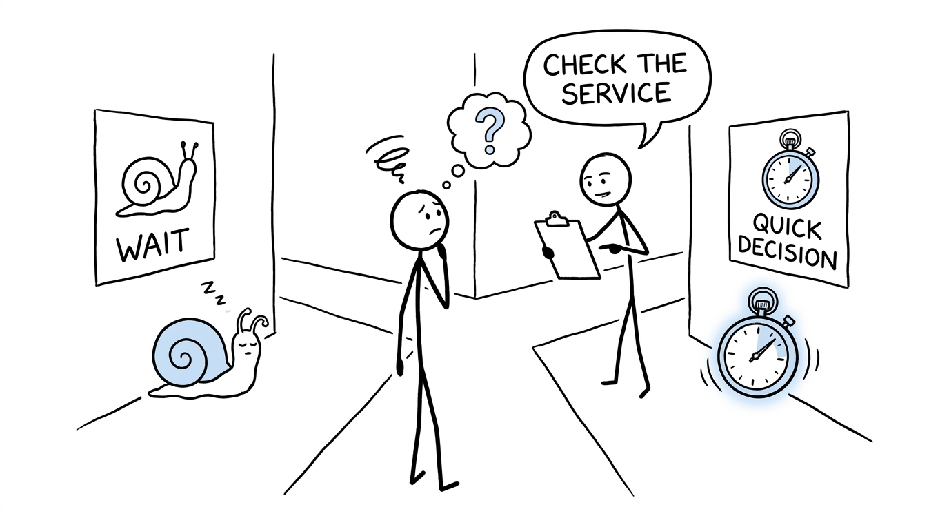 A student choosing between waiting and making a quick results-day decision