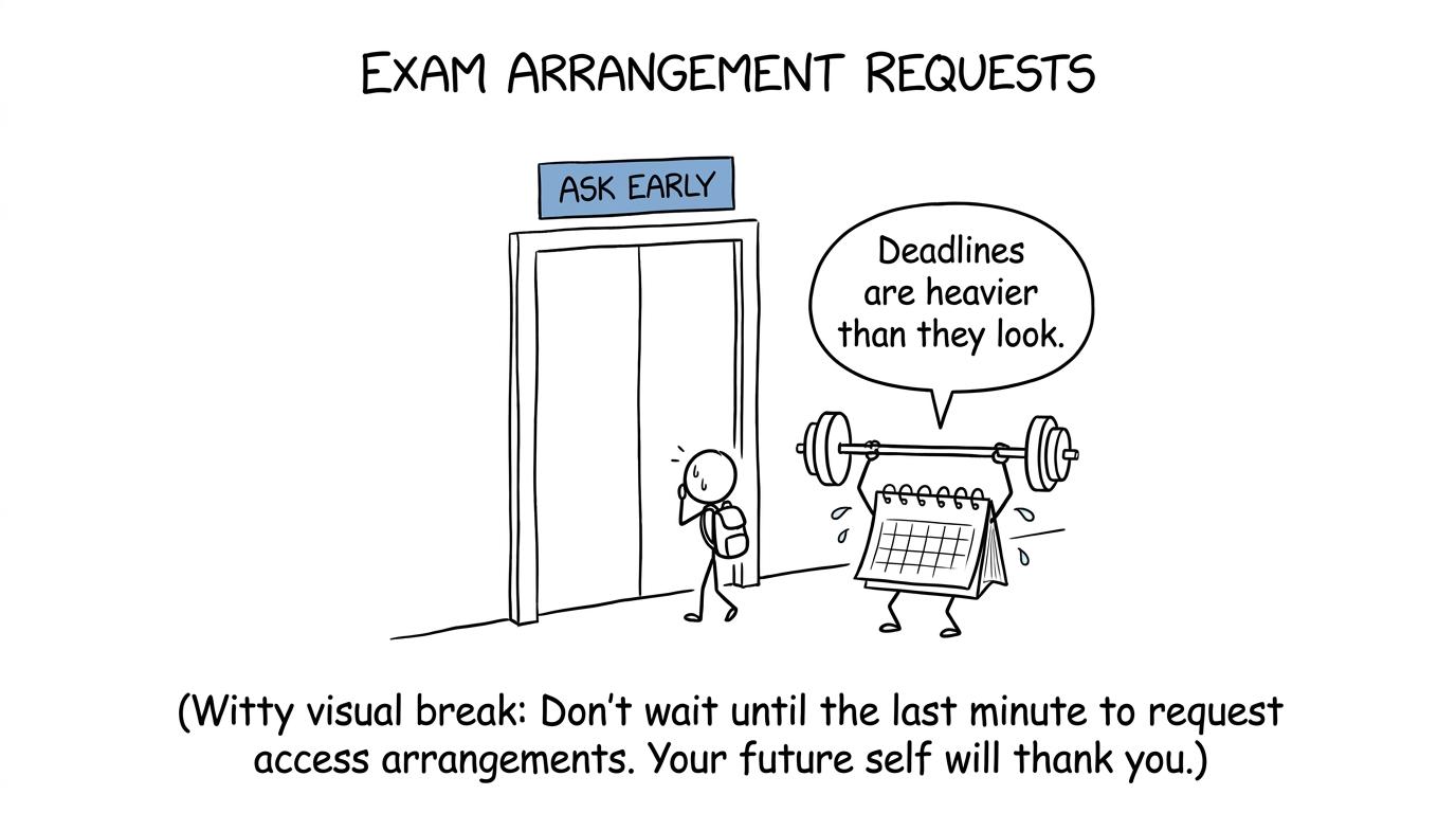 A student discovers that exam access deadlines are heavier than they look