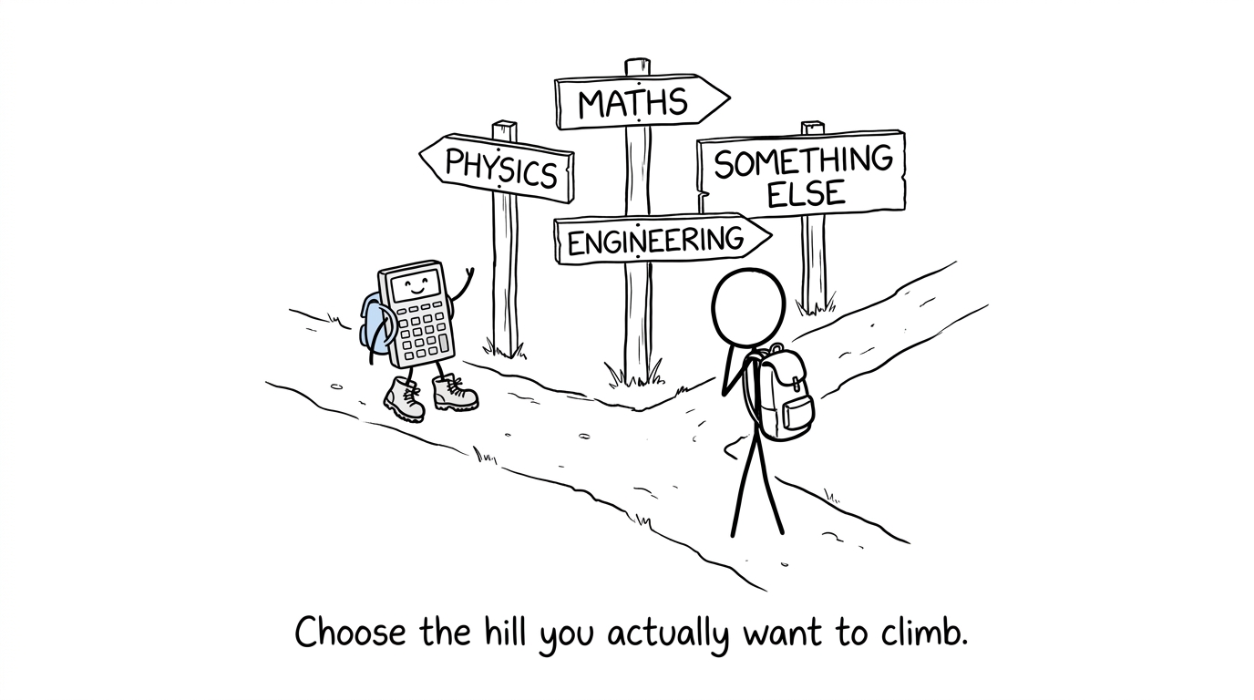 A student choosing between post-GCSE subject paths