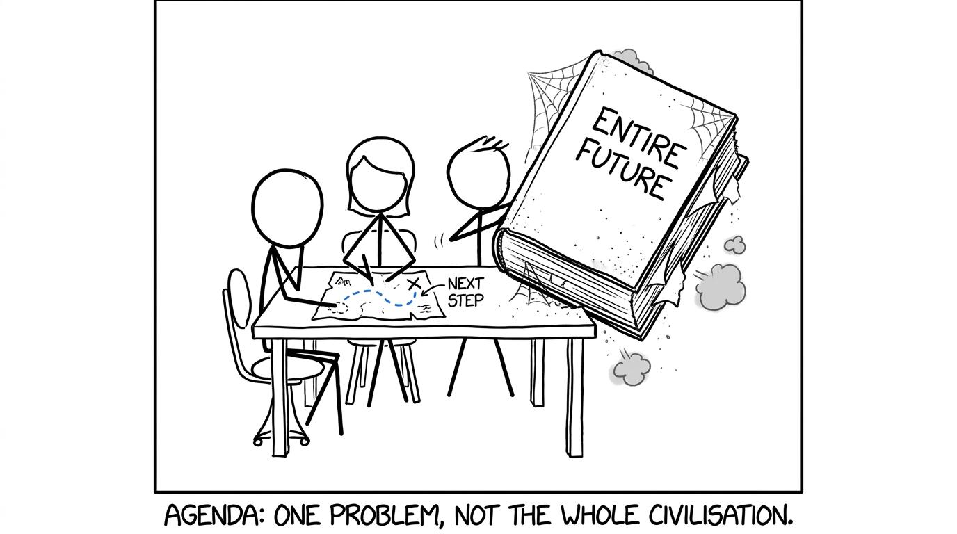 A student and parent keep the entire future off a deliberately small agenda
