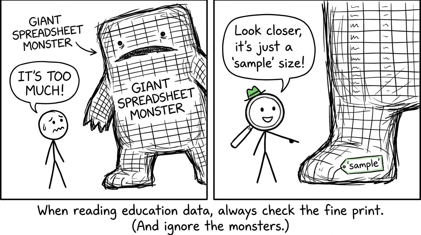 A spreadsheet monster becomes less frightening when a student notices the sample label