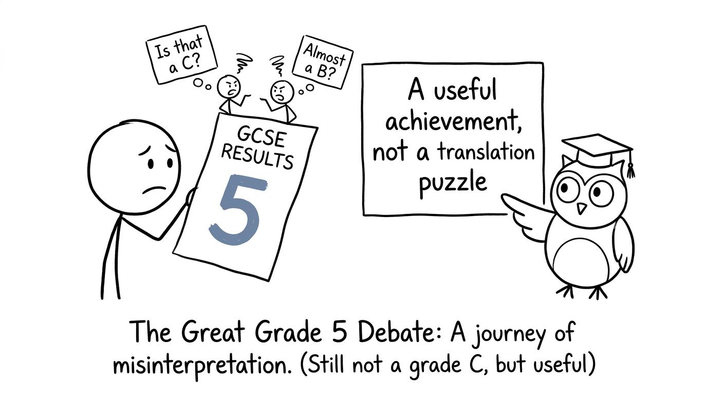 A student tries to translate a numbered GCSE grade into the old letter system