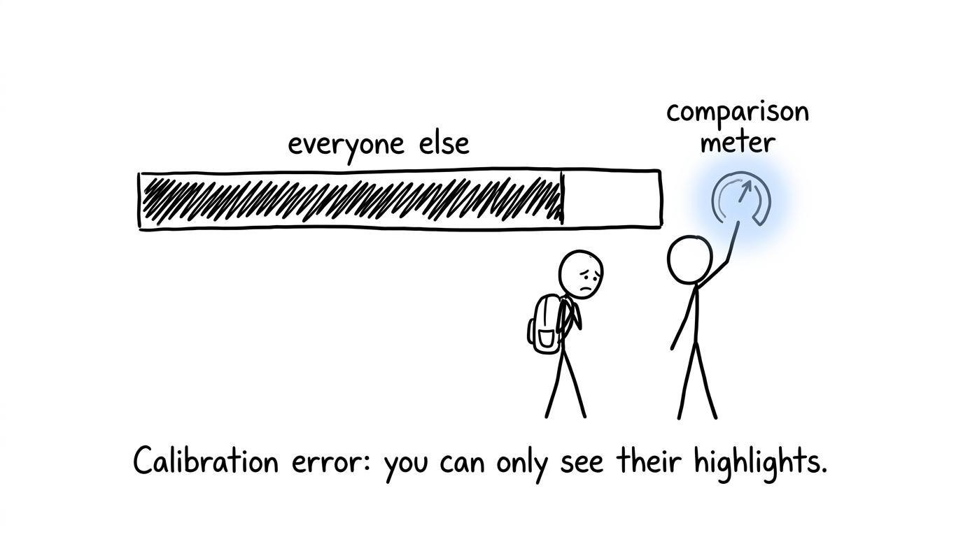 A student discovers that the comparison meter is badly calibrated